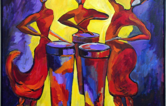 African Drummers II-2018-b (1) - painting